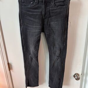 Levi’s premium Men's Black Distressed Jeans zipper 34x30